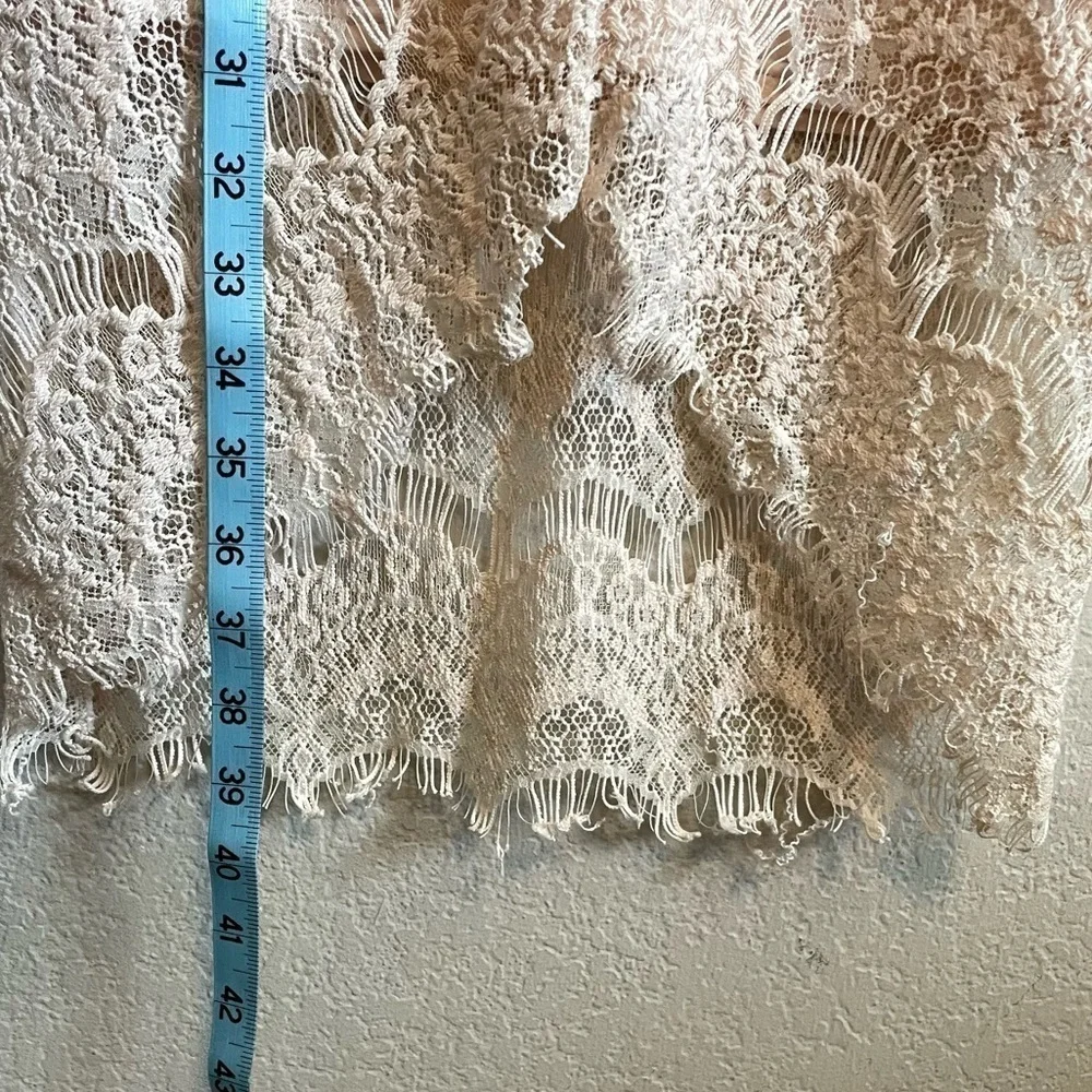 Free People Intimately Feminine Peek A Boo Lace Overlay Dress Cream Off White XS